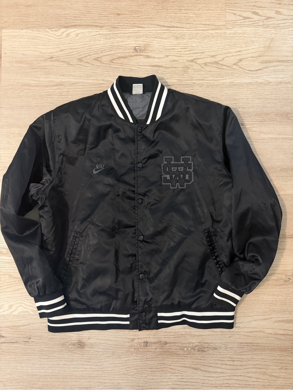 Vintage Nike Sportswear Beaverton Varsity Bomber Jacket Y2K Swoosh